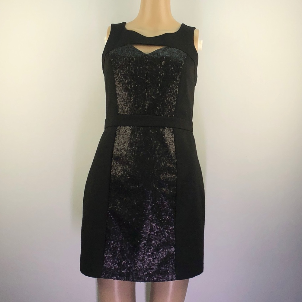 NEW BCBGeneration black sequin open back dress
